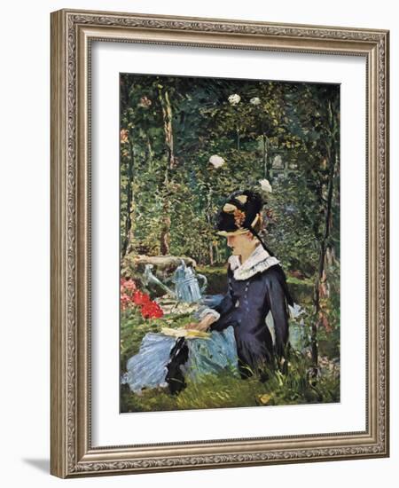 Young Girl on the Threshold of the Garden at Bellevue, 1880-Edouard Manet-Framed Giclee Print