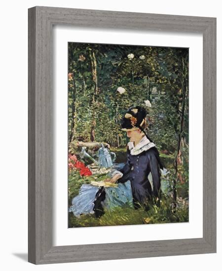 Young Girl on the Threshold of the Garden at Bellevue, 1880-Edouard Manet-Framed Giclee Print