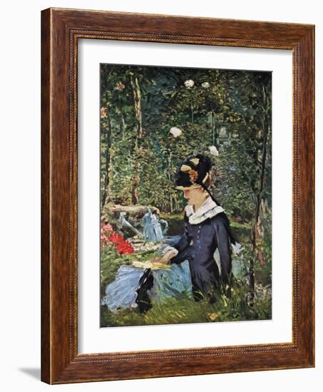 Young Girl on the Threshold of the Garden at Bellevue, 1880-Edouard Manet-Framed Giclee Print