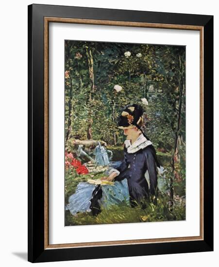 Young Girl on the Threshold of the Garden at Bellevue, 1880-Edouard Manet-Framed Giclee Print