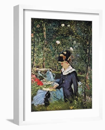 Young Girl on the Threshold of the Garden at Bellevue, 1880-Edouard Manet-Framed Giclee Print