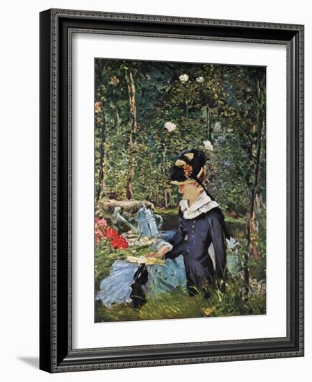 Young Girl on the Threshold of the Garden at Bellevue, 1880-Edouard Manet-Framed Giclee Print