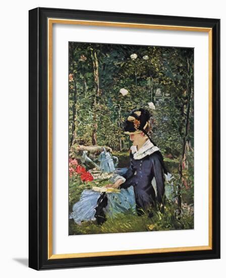 Young Girl on the Threshold of the Garden at Bellevue, 1880-Edouard Manet-Framed Giclee Print