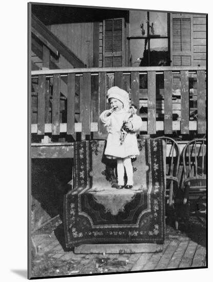 Young Girl Outside Her House, Ca. 1921-null-Mounted Photographic Print