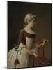 Young Girl Playing Badminton-Jean-Baptiste Simeon Chardin-Mounted Giclee Print