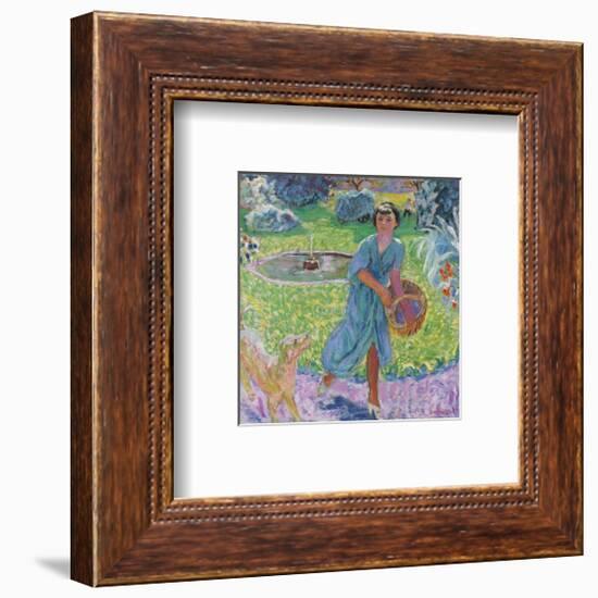 Young Girl Playing with her Dog-Pierre Bonnard-Framed Premium Giclee Print