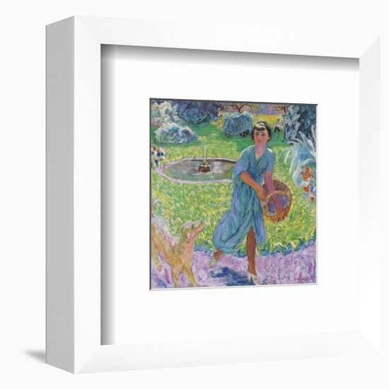 Young Girl Playing with her Dog-Pierre Bonnard-Framed Premium Giclee Print