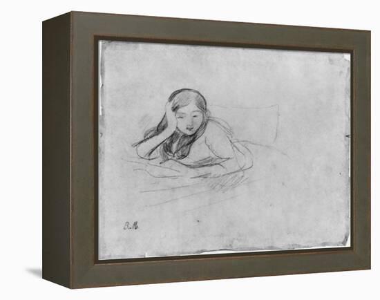 Young Girl Reading, 1889 (Black Lead on Paper)-Berthe Morisot-Framed Premier Image Canvas