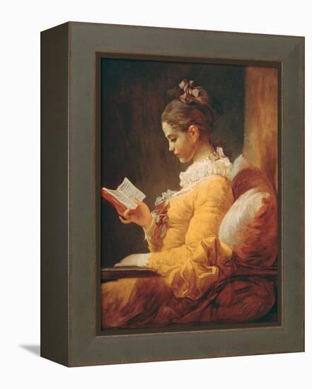 Young Girl Reading, about 1776-Jean-Honoré Fragonard-Framed Premier Image Canvas