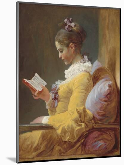 Young Girl Reading, by Jean-Honore Fragonard, c. 1770, French painting,-Jean-Honore Fragonard-Mounted Art Print