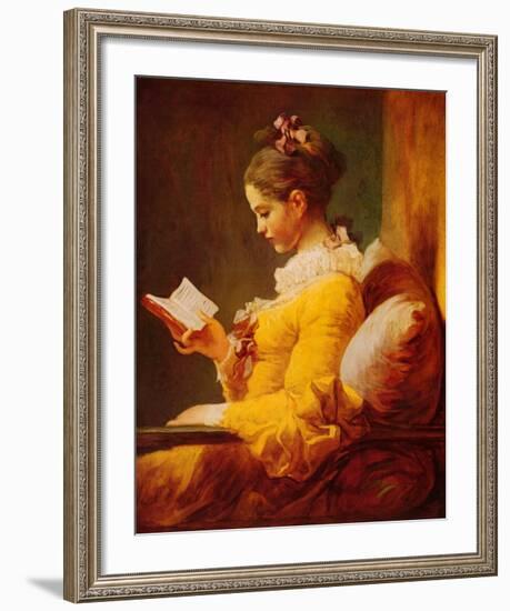 Young Girl Reading-Jean-Honoré Fragonard-Framed Art Print