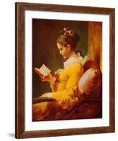 Young Girl Reading-Jean-Honoré Fragonard-Framed Art Print
