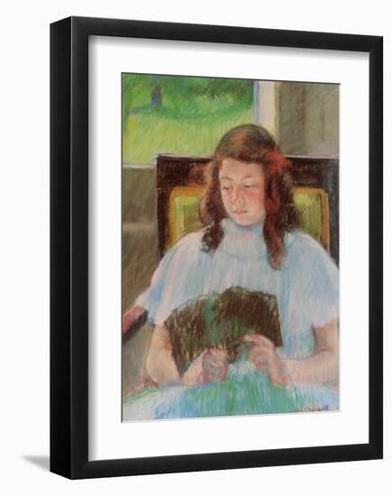 Young Girl Reading-Mary Cassatt-Framed Giclee Print