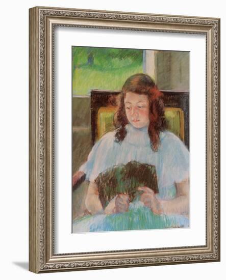 Young Girl Reading-Mary Cassatt-Framed Giclee Print