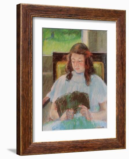 Young Girl Reading-Mary Cassatt-Framed Giclee Print