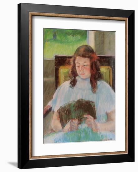 Young Girl Reading-Mary Cassatt-Framed Giclee Print