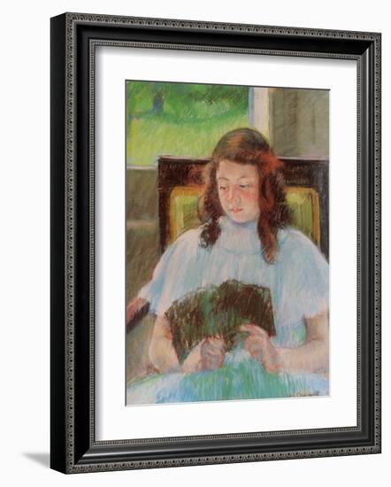 Young Girl Reading-Mary Cassatt-Framed Giclee Print