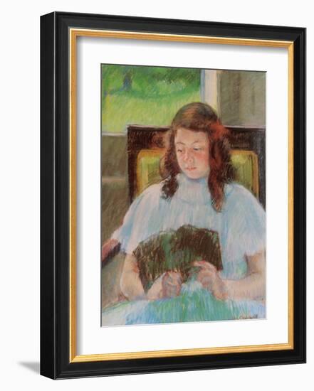 Young Girl Reading-Mary Cassatt-Framed Giclee Print