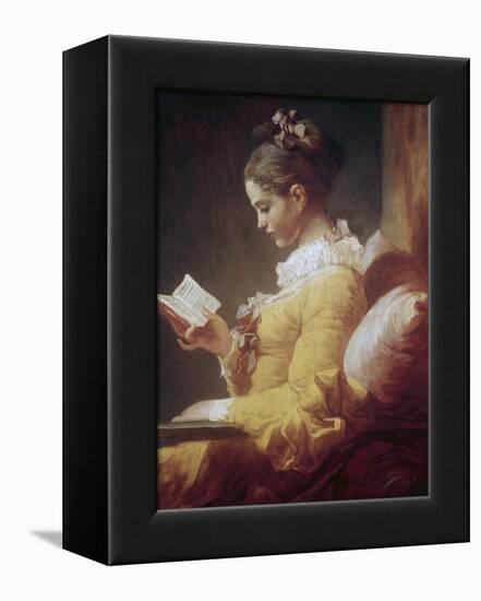 Young Girl Reading-Jean-Honoré Fragonard-Framed Premier Image Canvas