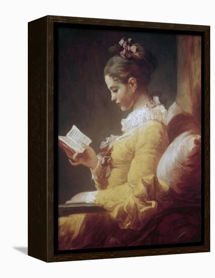 Young Girl Reading-Jean-Honoré Fragonard-Framed Premier Image Canvas