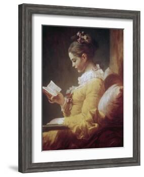 Young Girl Reading-Jean-Honoré Fragonard-Framed Giclee Print