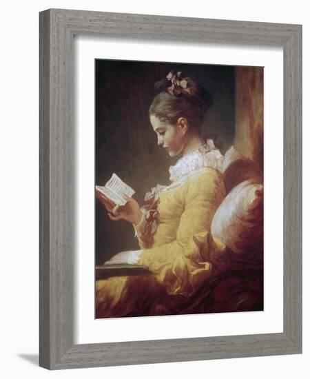 Young Girl Reading-Jean-Honoré Fragonard-Framed Giclee Print