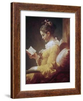 Young Girl Reading-Jean-Honoré Fragonard-Framed Giclee Print