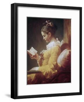 Young Girl Reading-Jean-Honoré Fragonard-Framed Giclee Print