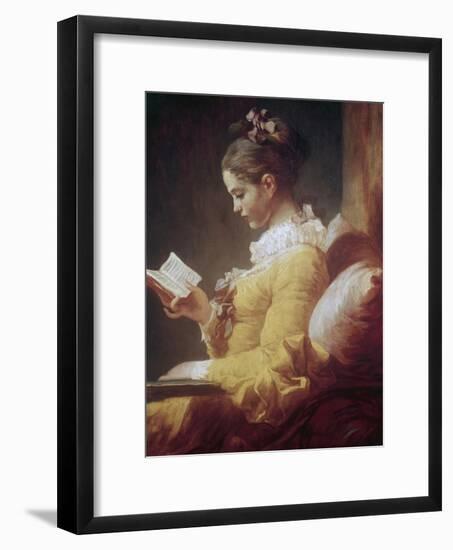 Young Girl Reading-Jean-Honoré Fragonard-Framed Giclee Print