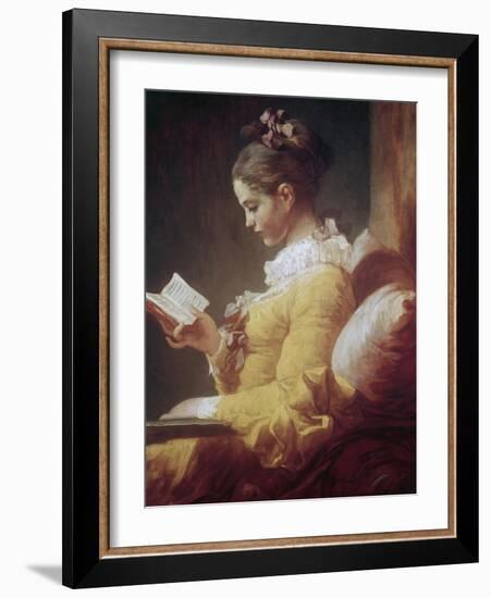 Young Girl Reading-Jean-Honoré Fragonard-Framed Giclee Print