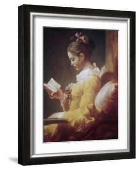 Young Girl Reading-Jean-Honoré Fragonard-Framed Giclee Print