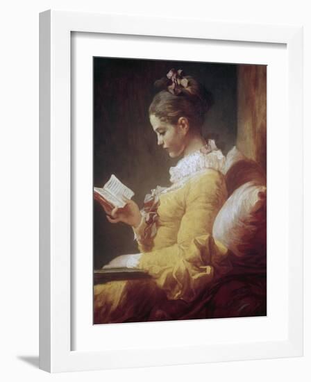 Young Girl Reading-Jean-Honoré Fragonard-Framed Giclee Print