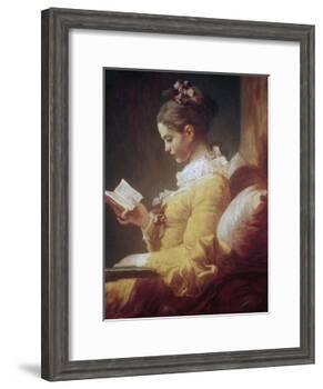 Young Girl Reading-Jean-Honoré Fragonard-Framed Giclee Print