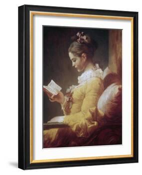 Young Girl Reading-Jean-Honoré Fragonard-Framed Giclee Print