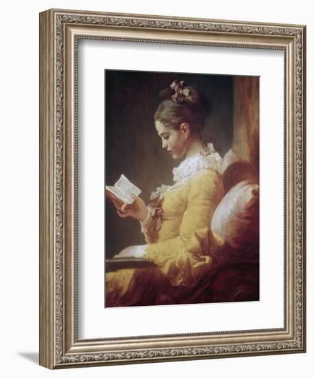 Young Girl Reading-Jean-Honoré Fragonard-Framed Giclee Print