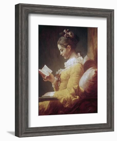 Young Girl Reading-Jean-Honoré Fragonard-Framed Giclee Print