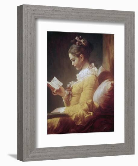 Young Girl Reading-Jean-Honoré Fragonard-Framed Giclee Print