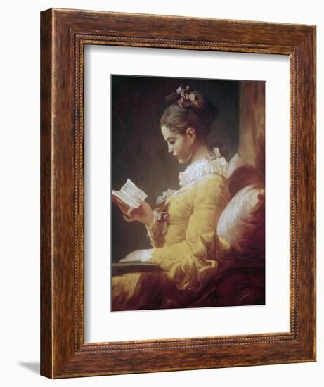 Young Girl Reading-Jean-Honoré Fragonard-Framed Giclee Print