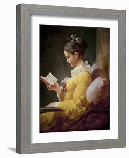 Young Girl Reading-Jean-Honoré Fragonard-Framed Giclee Print