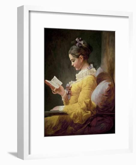 Young Girl Reading-Jean-Honoré Fragonard-Framed Giclee Print