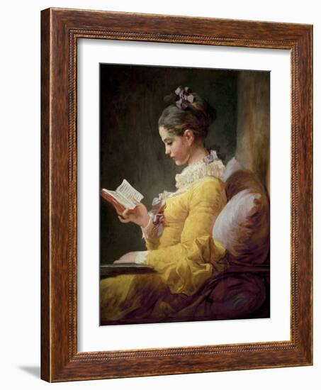 Young Girl Reading-Jean-Honoré Fragonard-Framed Giclee Print