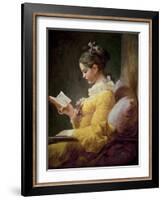 Young Girl Reading-Jean-Honoré Fragonard-Framed Giclee Print