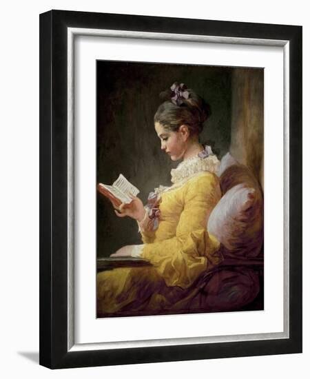 Young Girl Reading-Jean-Honoré Fragonard-Framed Giclee Print