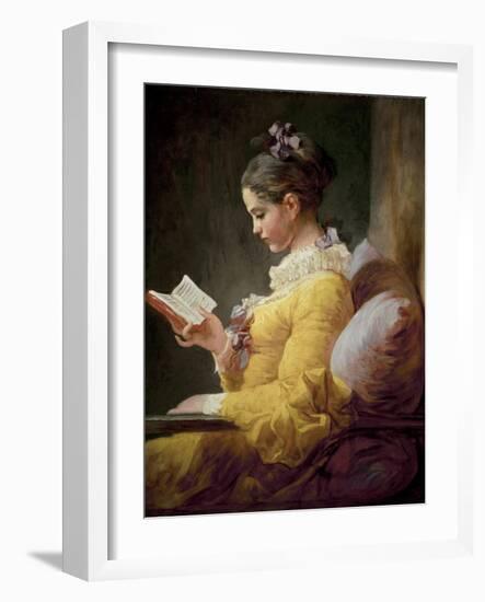 Young Girl Reading-Jean-Honoré Fragonard-Framed Giclee Print