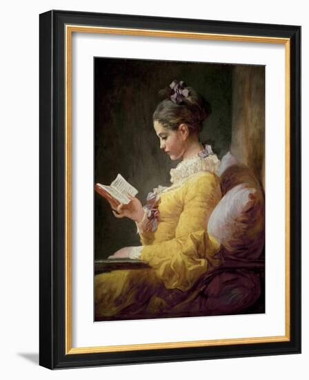 Young Girl Reading-Jean-Honoré Fragonard-Framed Giclee Print