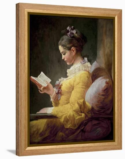 Young Girl Reading-Jean-Honoré Fragonard-Framed Premier Image Canvas