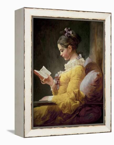 Young Girl Reading-Jean-Honoré Fragonard-Framed Premier Image Canvas