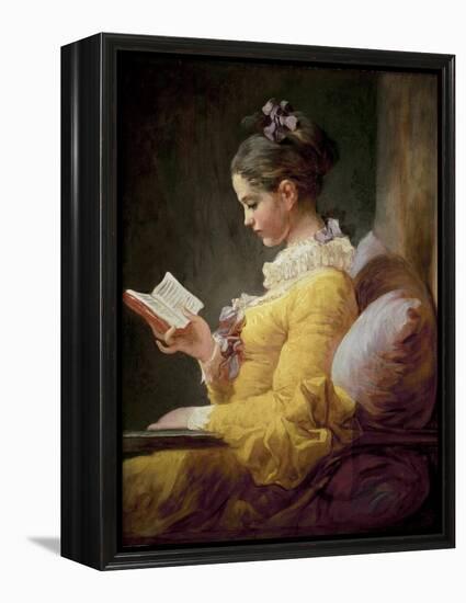 Young Girl Reading-Jean-Honoré Fragonard-Framed Premier Image Canvas