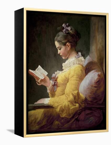 Young Girl Reading-Jean-Honoré Fragonard-Framed Premier Image Canvas