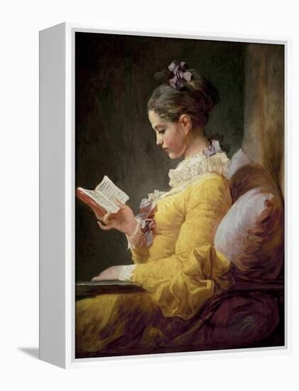 Young Girl Reading-Jean-Honoré Fragonard-Framed Premier Image Canvas